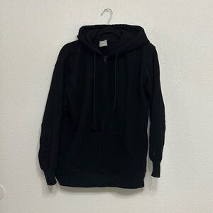 Aritzia TNA cozy fleece boyfriend Black Zip-Up Hoodie small